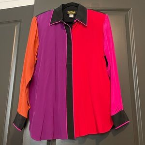 Retro Vintage Silk Blouse Top